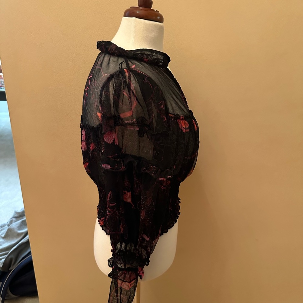 Free People Time For Shine Mesh Blouse - Picture 5 of 6
